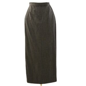 Ralph Lauren Wool Midi Skirt Womens 4 Charcoal Gray Casual Office
